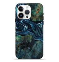 iPhone 15 Pro Max Wood Live Edge Phone Case - Aubrey (Blue, 805388)
