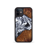 iPhone 12 mini Wood Phone Case - Jamison (Black & White, 805412)