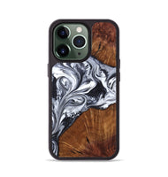 iPhone 13 Pro Wood Phone Case - Jamison (Black & White, 805412)