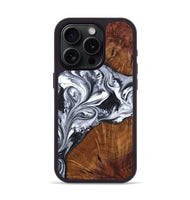 iPhone 15 Pro Wood Phone Case - Jamison (Black & White, 805412)