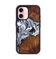 iPhone 16 Wood Phone Case - Jamison (Black & White, 805412)