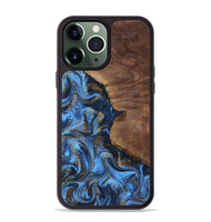 iPhone 13 Pro Max Wood Phone Case - Melinda (Teal & Gold, 805466)
