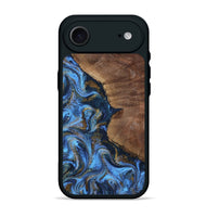 iPhone 17 Air Wood Phone Case - Melinda (Teal & Gold, 805466)