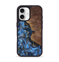 iPhone 17 Wood Phone Case - Melinda (Teal & Gold, 805466)