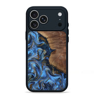 iPhone 17 Pro Max Wood Phone Case - Melinda (Teal & Gold, 805466)