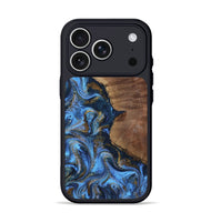 iPhone 17 Pro Wood Phone Case - Melinda (Teal & Gold, 805466)