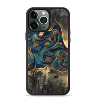 iPhone 13 Pro Max Wood Phone Case - Shawnte (Teal & Gold, 805467)