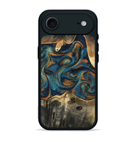 iPhone 17 Air Wood Phone Case - Shawnte (Teal & Gold, 805467)