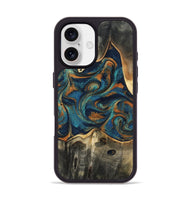 iPhone 17 Wood Phone Case - Shawnte (Teal & Gold, 805467)