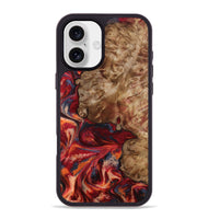 iPhone 16 Plus Wood Phone Case - Eugene (Red, 805475)