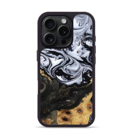 iPhone 16 Pro Wood Phone Case - Shelbi (Black & White, 805479)
