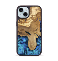 iPhone 15 Wood Phone Case - Hadlee (Blue, 805480)