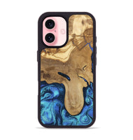 iPhone 16 Wood Phone Case - Hadlee (Blue, 805480)