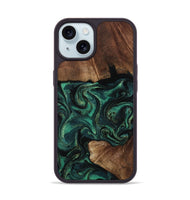 iPhone 15 Wood Phone Case - Therese (Green, 805491)