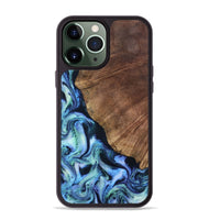 iPhone 13 Pro Max Wood Phone Case - Leatha (Blue, 805519)