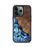 iPhone 13 Pro Wood Phone Case - Leatha (Blue, 805519)