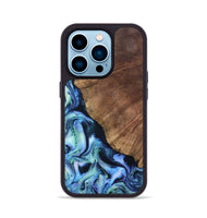 iPhone 14 Pro Wood Phone Case - Leatha (Blue, 805519)