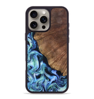 iPhone 16 Pro Max Wood Phone Case - Leatha (Blue, 805519)