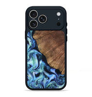 iPhone 17 Pro Max Wood Phone Case - Leatha (Blue, 805519)