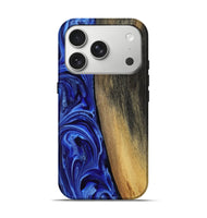 iPhone 17 Pro Wood Live Edge Phone Case - Luisa (Blue, 806087)