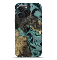 iPhone 16 Pro Max Wood Live Edge Phone Case - Emerald (Green, 806091)