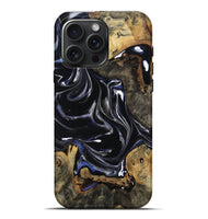 iPhone 16 Pro Max Wood Live Edge Phone Case - Rick (Black & White, 806485)