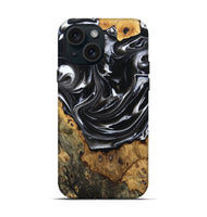 iPhone 15 Wood Live Edge Phone Case - Marian (Black & White, 806516)