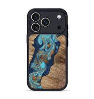 iPhone 17 Pro Wood Phone Case - Latonya (Teal & Gold, 807081)