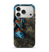 iPhone 17 Pro Wood Live Edge Phone Case - Kelli (Teal & Gold, 807168)
