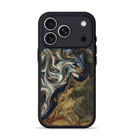 iPhone 17 Pro Wood Phone Case - Elijah (Teal & Gold, 807190)