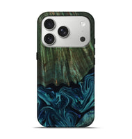 iPhone 17 Pro Wood Live Edge Phone Case - Alayna (Blue, 807292)