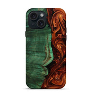 iPhone 15 Wood Live Edge Phone Case - Leone (Red, 807293)