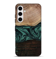 Galaxy S25 Plus Wood Live Edge Phone Case - Olga (Green, 807316)