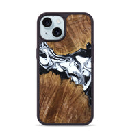 iPhone 15 Wood Phone Case - Orin (Black & White, 807339)