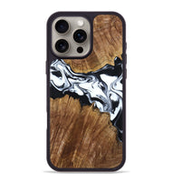iPhone 16 Pro Max Wood Phone Case - Orin (Black & White, 807339)