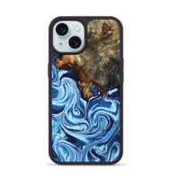 iPhone 15 Wood Phone Case - Laney (Blue, 807441)