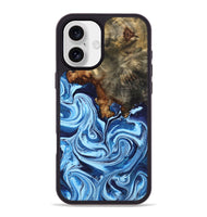 iPhone 16 Plus Wood Phone Case - Laney (Blue, 807441)