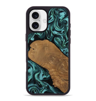 iPhone 16 Plus Wood Phone Case - Esther (Green, 807473)