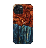 iPhone 15 Wood Live Edge Phone Case - Briar (Red, 807493)