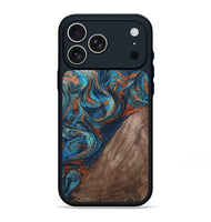 iPhone 17 Pro Max Wood Phone Case - Adalyn (Teal & Gold, 807502)