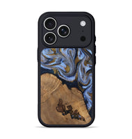 iPhone 17 Pro Wood Phone Case - Delphia (Teal & Gold, 807504)