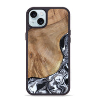 iPhone 15 Plus Wood Phone Case - Webster (Black & White, 807512)