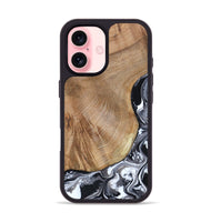 iPhone 16 Wood Phone Case - Webster (Black & White, 807512)