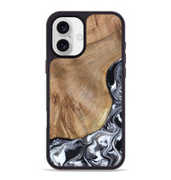 iPhone 16 Plus Wood Phone Case - Webster (Black & White, 807512)