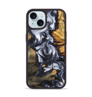 iPhone 15 Wood Phone Case - Samir (Black & White, 807514)