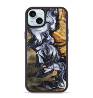 iPhone 15 Plus Wood Phone Case - Samir (Black & White, 807514)