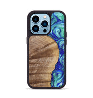 iPhone 14 Pro Wood Phone Case - Sharla (Blue, 807526)