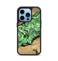 iPhone 14 Pro Wood Phone Case - Margo (Green, 807527)