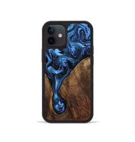 iPhone 12 mini Wood Phone Case - Milana (Blue, 807528)