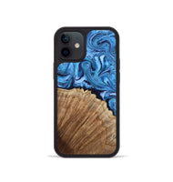iPhone 12 mini Wood Phone Case - Michell (Blue, 807529)
